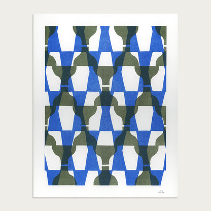 Birdbath - 11" x 14" Risograph Art Print