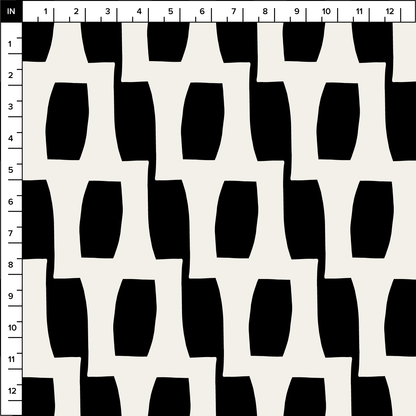 Honeycomb (Black/Warm White) - Fabric