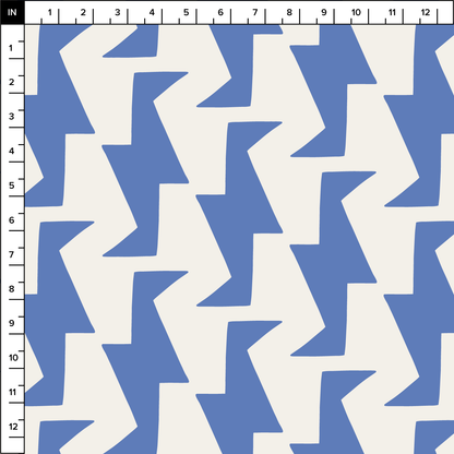 Troupe (Warm White/Blue) - Fabric