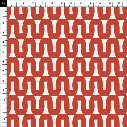 Flow (Warm White/Red) - Fabric
