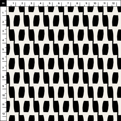 Honeycomb (Black/Warm White) - Fabric