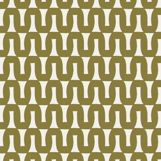 Flow (Warm White/Olive Green) - Fabric