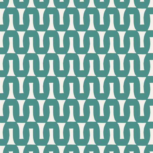 Flow (Warm White/Pine Green) - Fabric