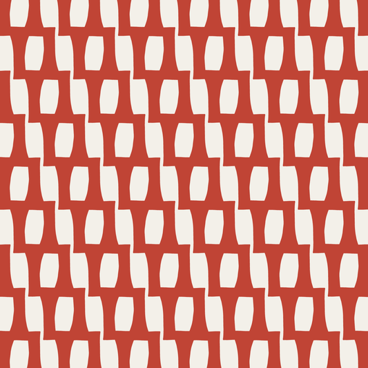 Honeycomb (Warm White/Red) - Fabric