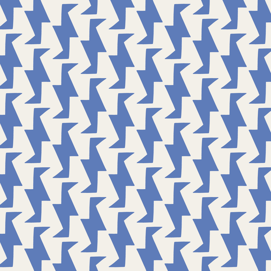 Troupe (Warm White/Blue) - Fabric