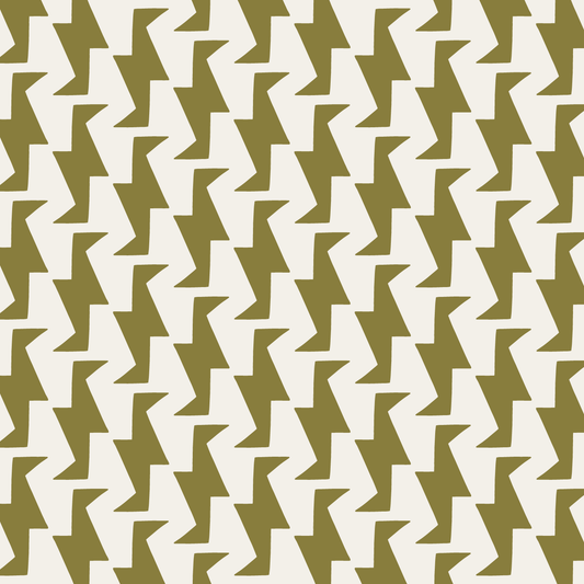 Troupe (Warm White/Olive Green) - Fabric