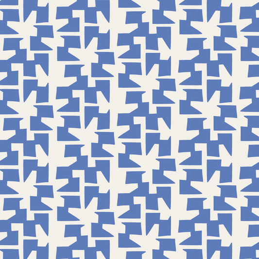 Cha Cha (Warm White/Blue) - Fabric